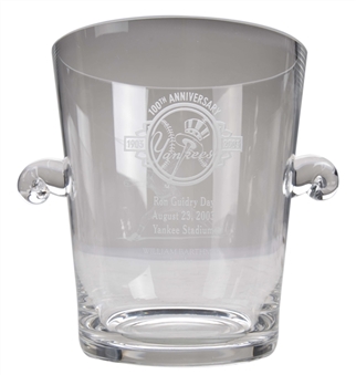 New York Yankees "Ron Guidry Day" August 23, 2003 Crystal Ice Bucket Given to Willie Randolph (Randolph LOA)